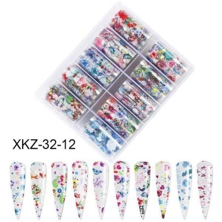 NAIL FOIL SET 10pcs para arte y decoración de uñas