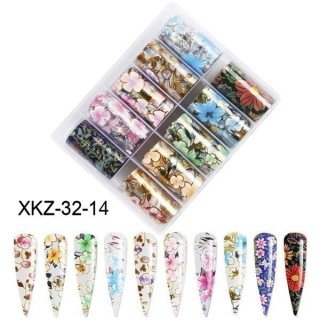 Set de 10 piezas de foil para uñas, diseño y color