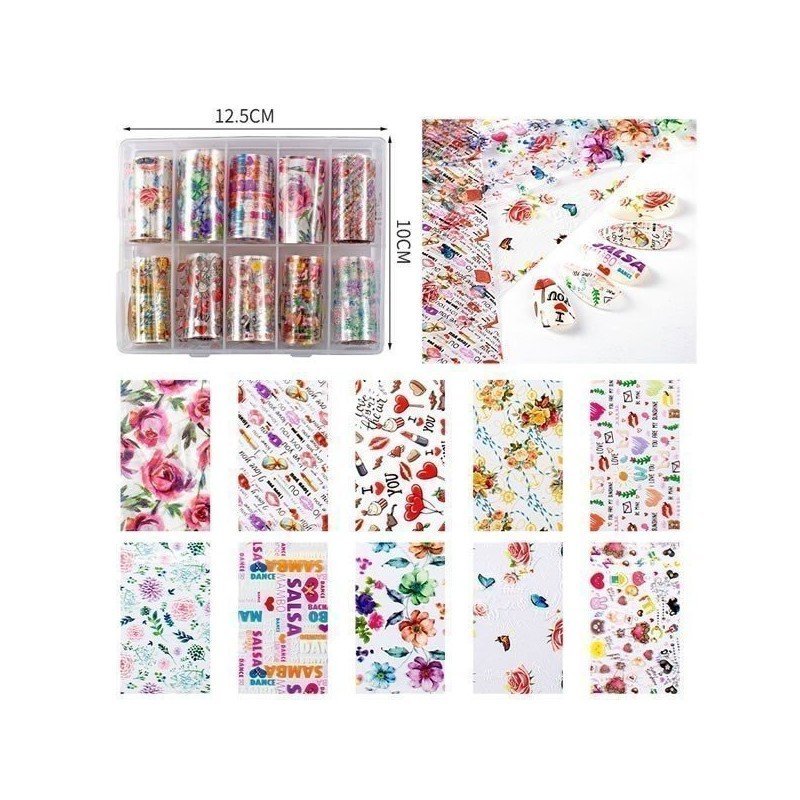 NAIL FOIL SET 10pcs - Decoración de Uñas NAIL FOIL SET 10pcs - Decoración de Uñas