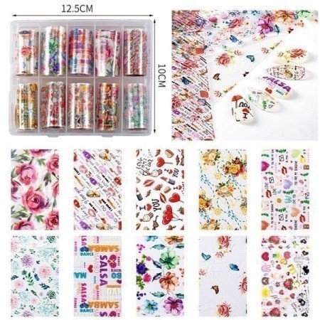 NAIL FOIL SET 10pcs - Decoración de Uñas