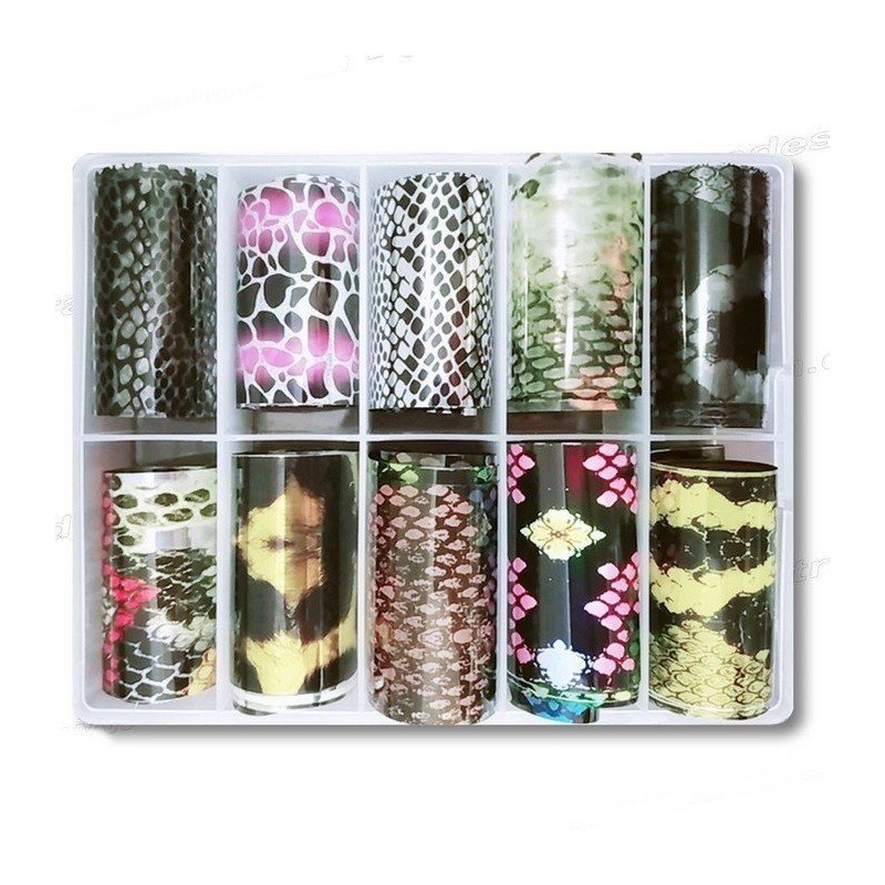 Set de 10 Foil Nail Art para Decoración de Uñas Set de 10 Foil Nail Art para Decoración de Uñas