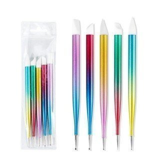 Kit 5 Piezas Punzon y Silicona para Uñas