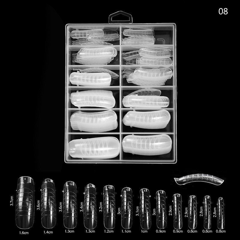 Caja con 10 tamaños de tips para uñas naturales