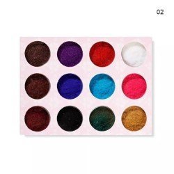 Set 12pcs Polvo Terciopelo para Uñas