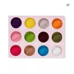 Set de Polvo Terciopelo - 12 Piezas para Decoración de Uñas