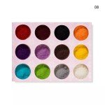 Set de 12 piezas de polvo terciopelo para uñas