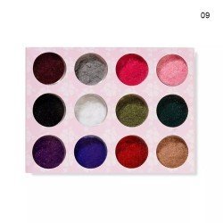 Set 12pcs Polvo Terciopelo - Uñas Decorativas